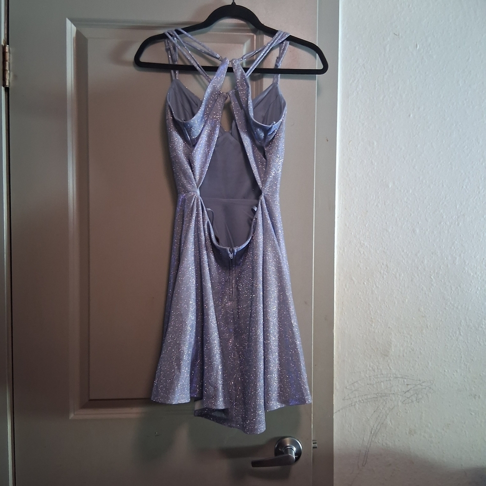 City Studio Light Purple Dress with Sparkle Detail - Picture 4 of 6